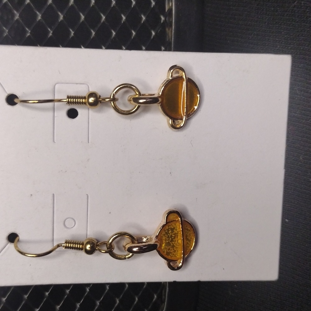 Orange Planet Earrings